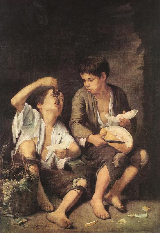 MURILLO, Bartolome Esteban Boys Eating Fruit (Grape and Melon Eaters) sg oil painting picture